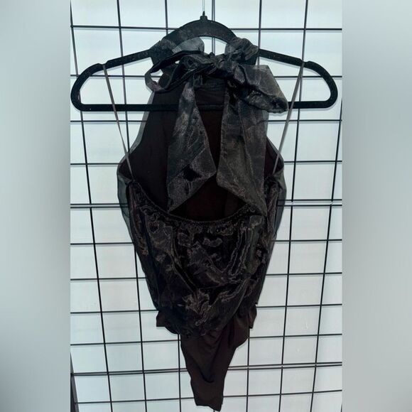 Thirty/Thirty LA black blouson backless halter bodysuit NWT - Picture 4 of 7